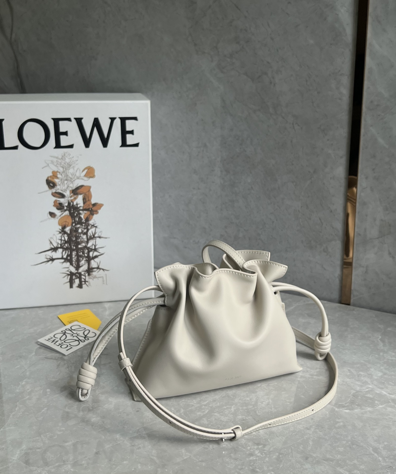 Loewe Mini Flamenco clutch in nappa calfskin Sea Salt